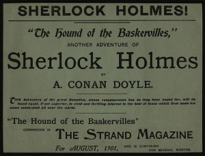 Broadsheet advertisement for The Hound of the Baskervilles, 1901. Wikimedia Commons.