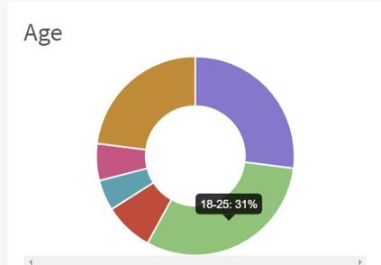 Wattpad stats are represented by a circle graph: highlighted is the 18-25 age range at 31% of the readers. 