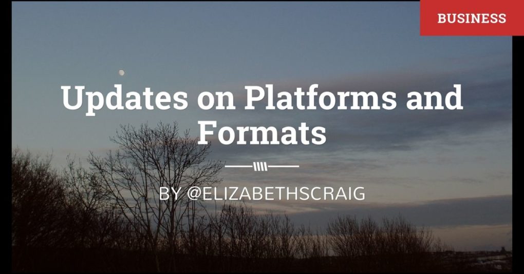 A winter landscape with the post title "Updates on Platforms and Formats" superimposed on the top.